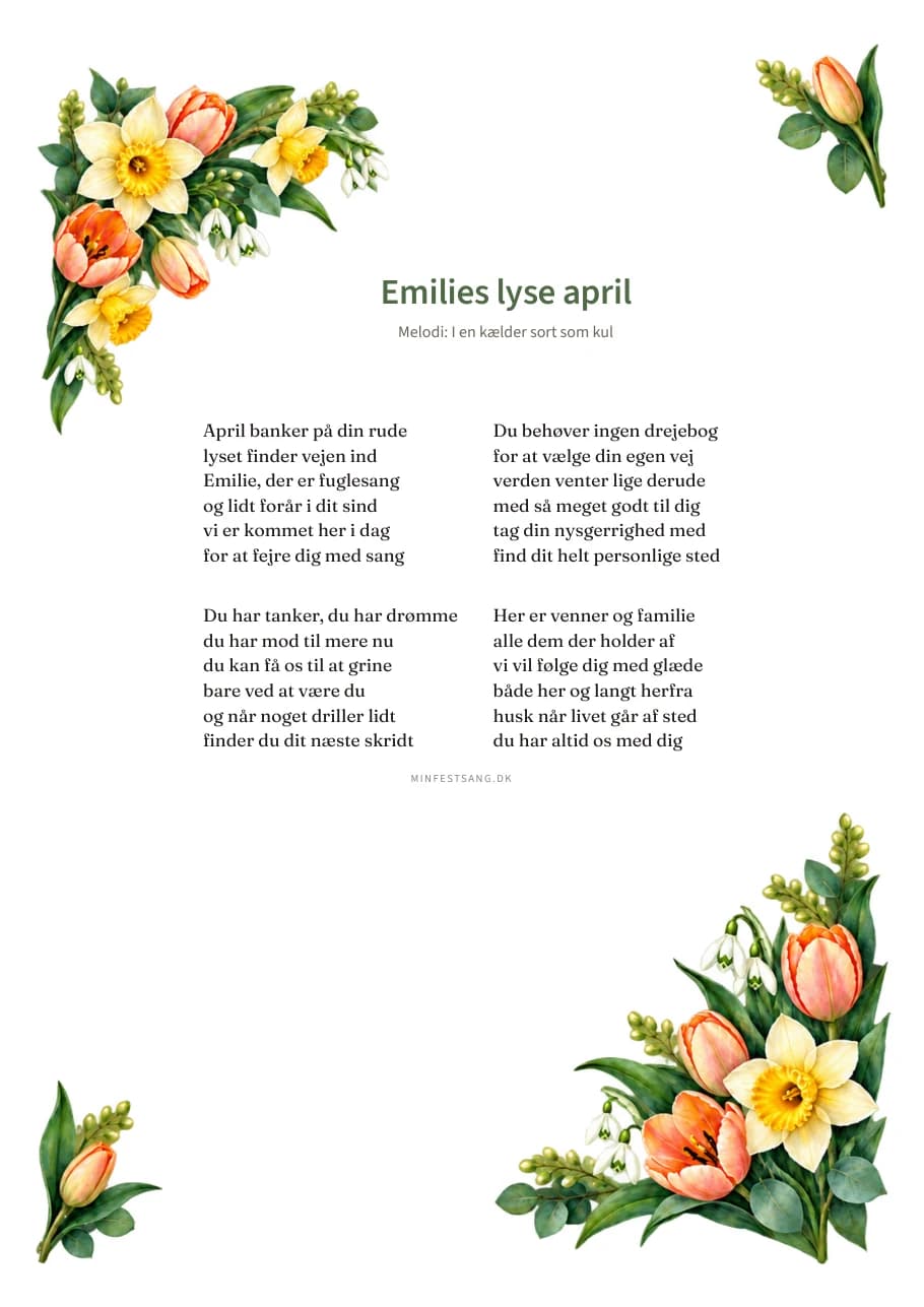Forårslys – Emilies lyse april. Uden fotos.