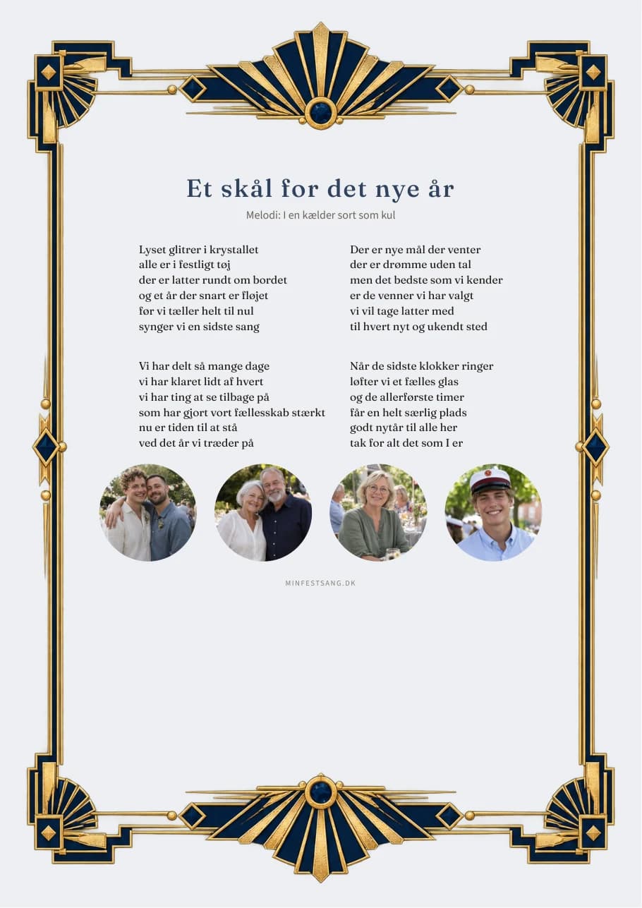 Gallaaften – Et skål for det nye år. 4 fotos under teksten.