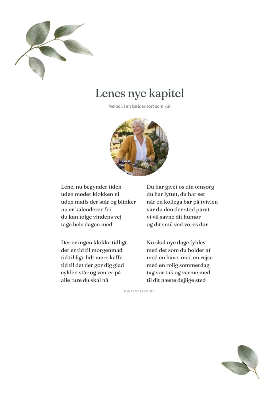 Stille blade – Lenes nye kapitel. 1 foto over teksten.